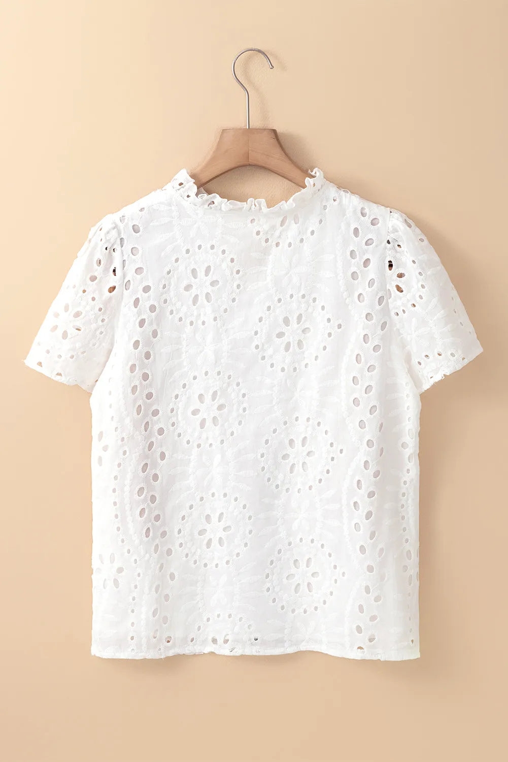 Eyelet Frill Short Sleeve Blouse